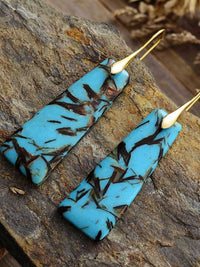 Geometrical Shape Imperial Jasper Dangle Earrings - Coolpeacock