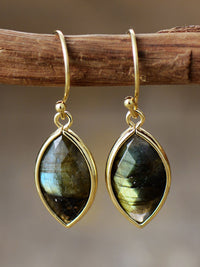 Geometrical Shape Natural Stone Dangle Earrings - Coolpeacock
