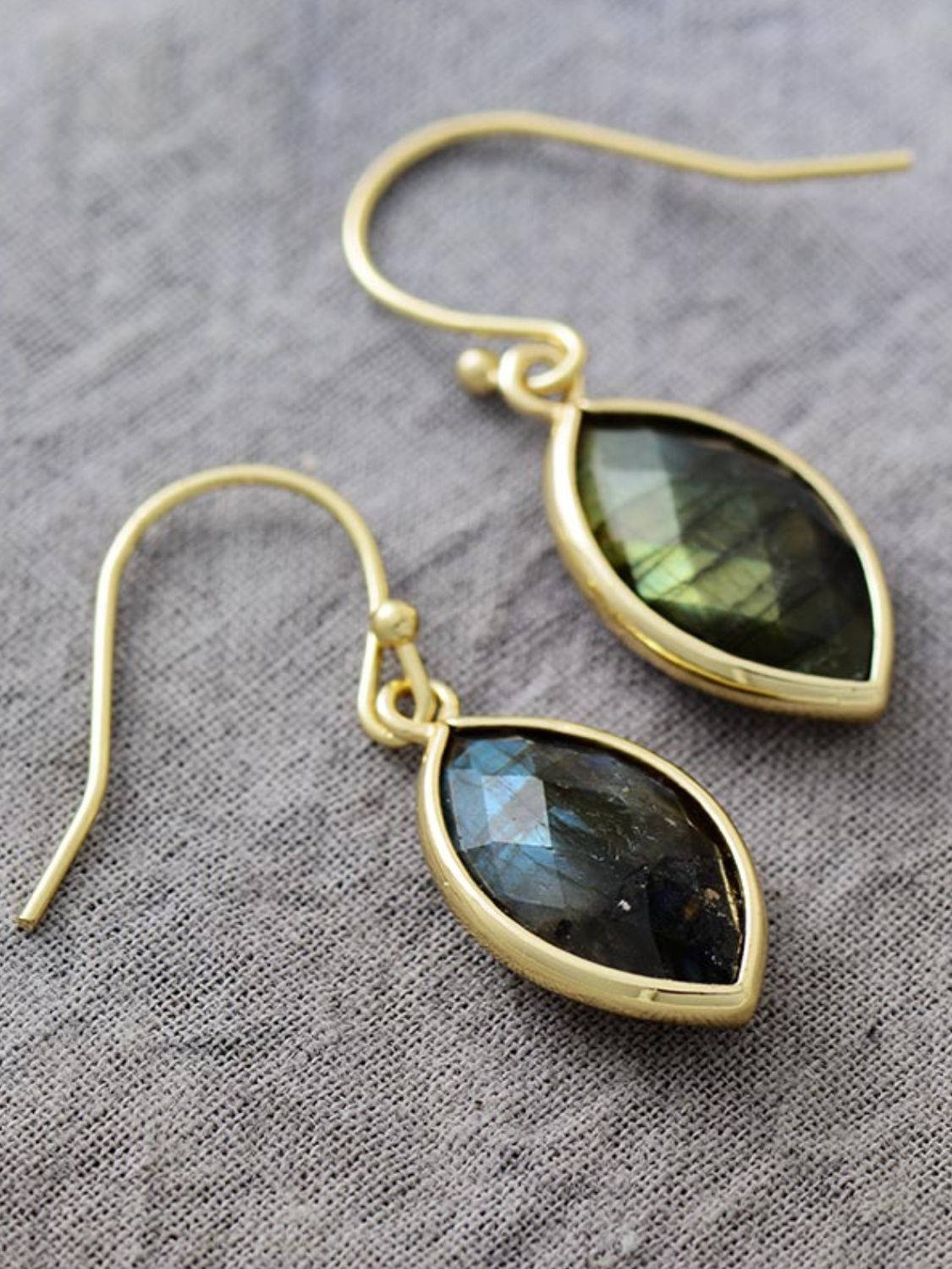 Geometrical Shape Natural Stone Dangle Earrings - Coolpeacock