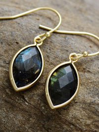 Geometrical Shape Natural Stone Dangle Earrings - Coolpeacock