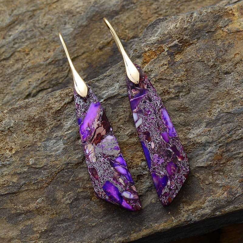 Gold - Plated Copper Dangle Earrings - Coolpeacock