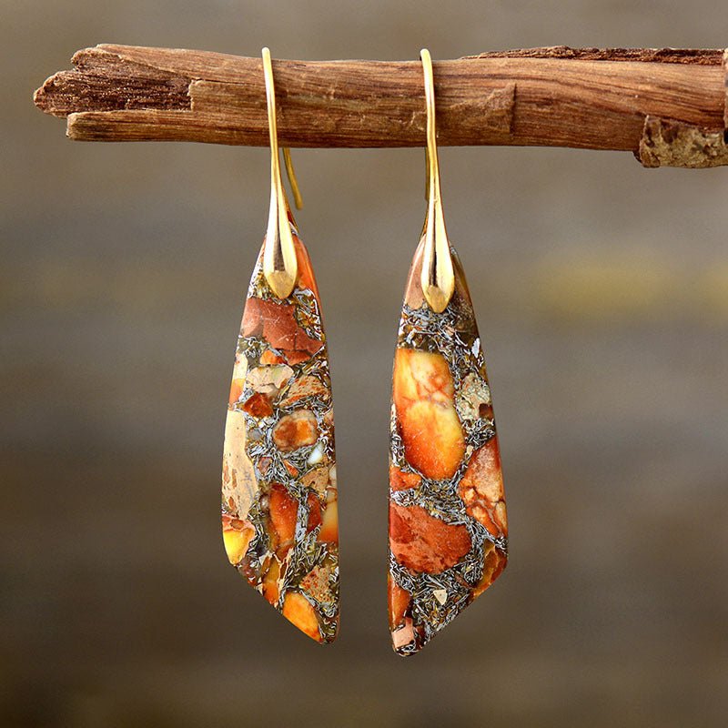 Gold - Plated Copper Dangle Earrings - Coolpeacock