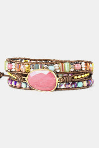 Handmade Crystal Beaded Natural Stone Bracelet - Coolpeacock