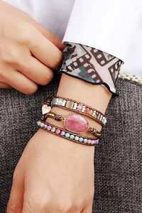 Handmade Crystal Beaded Natural Stone Bracelet - Coolpeacock