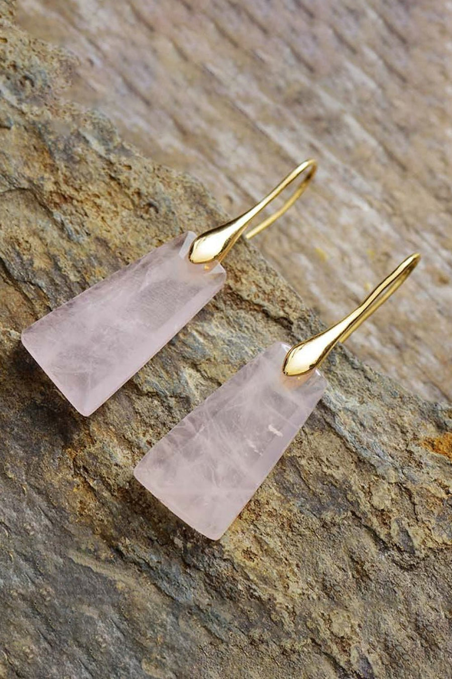 Handmade Geometrical Shape Natural Stone Dangle Earrings - Coolpeacock