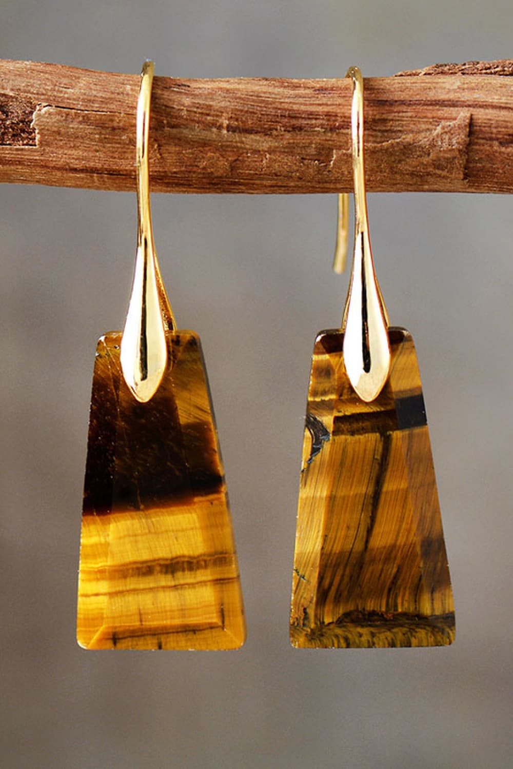 Handmade Geometrical Shape Natural Stone Dangle Earrings - Coolpeacock