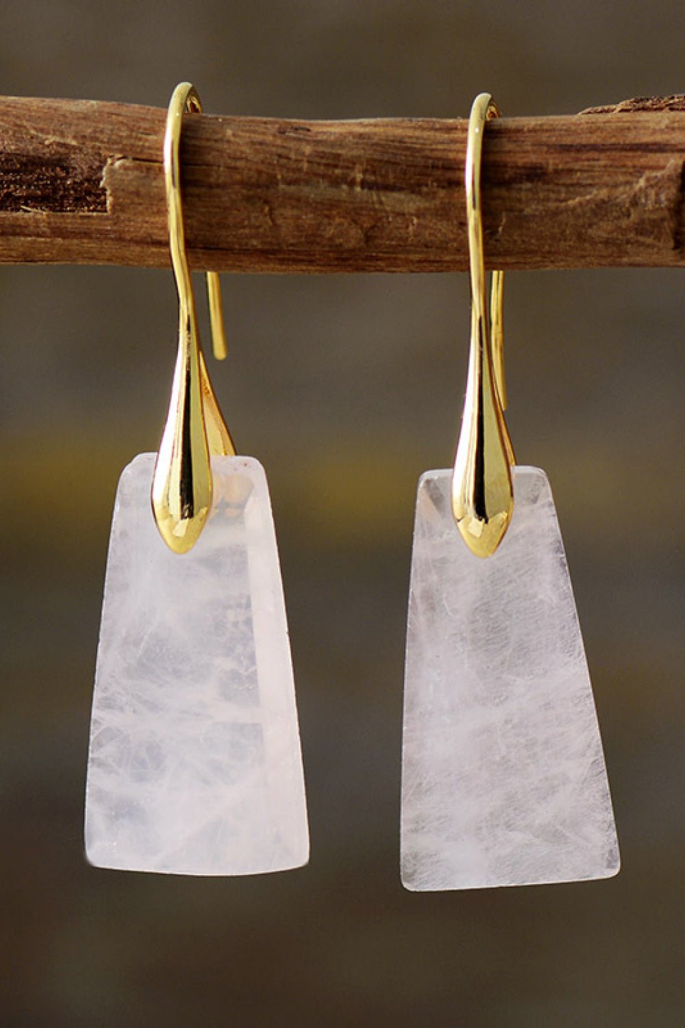 Handmade Geometrical Shape Natural Stone Dangle Earrings - Coolpeacock