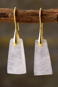 Handmade Geometrical Shape Natural Stone Dangle Earrings - Coolpeacock
