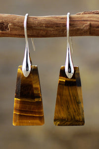 Handmade Geometrical Shape Natural Stone Dangle Earrings - Coolpeacock