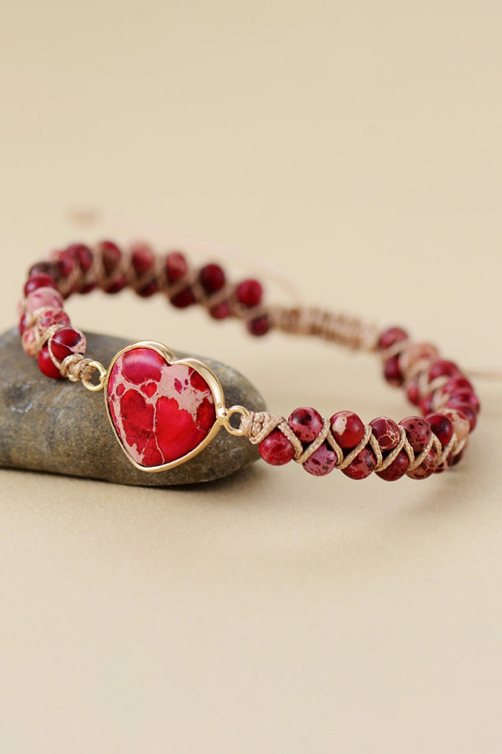 Handmade Heart Shape Natural Stone Bracelet - Coolpeacock