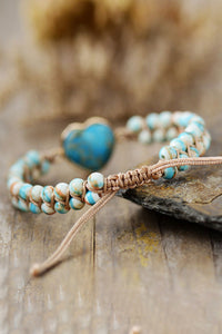 Handmade Heart Shape Natural Stone Bracelet - Coolpeacock