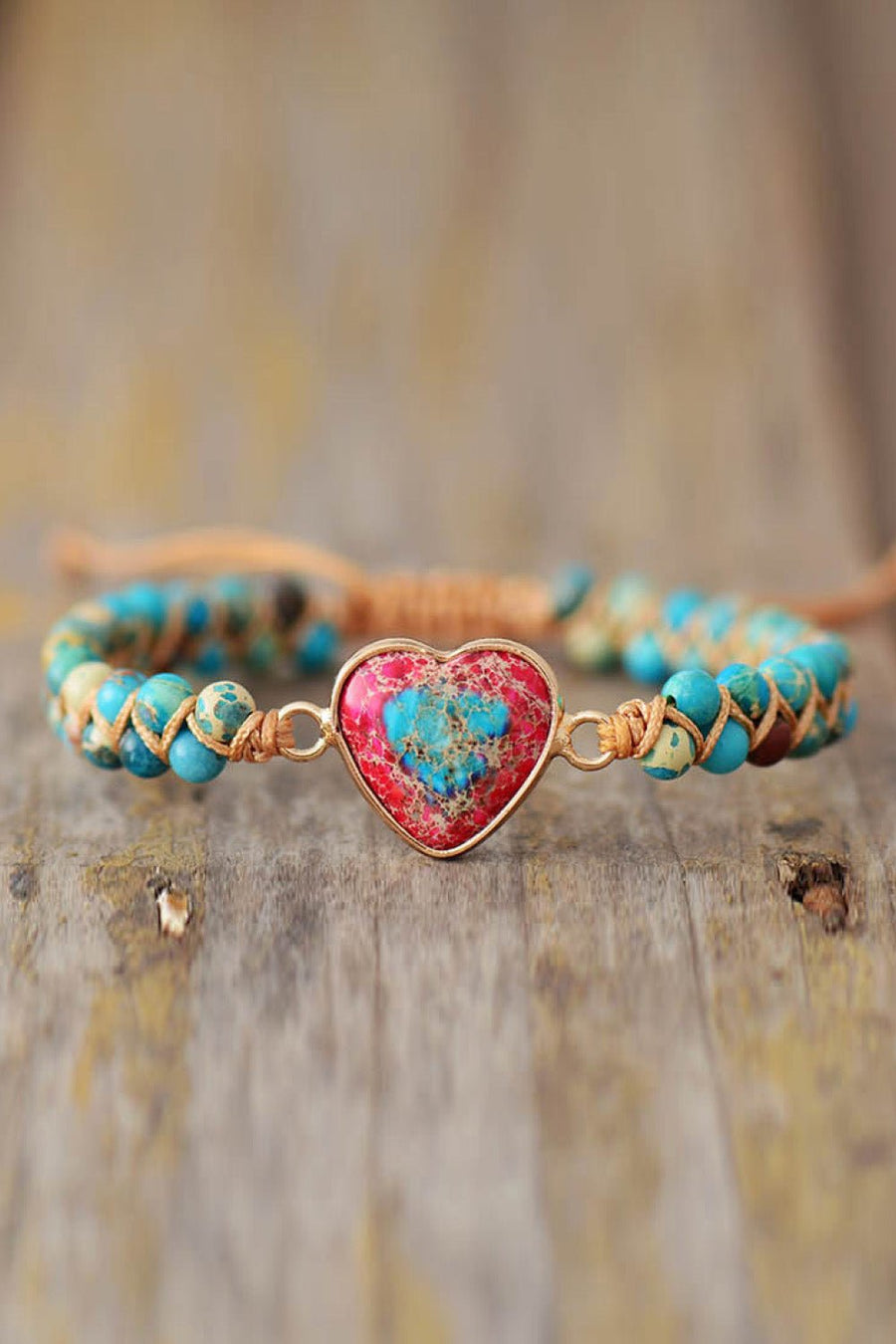Handmade Heart Shape Natural Stone Bracelet - Coolpeacock