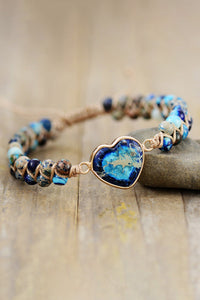 Handmade Heart Shape Natural Stone Bracelet - Coolpeacock