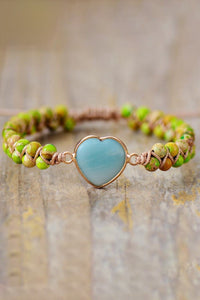 Handmade Heart Shape Natural Stone Bracelet - Coolpeacock