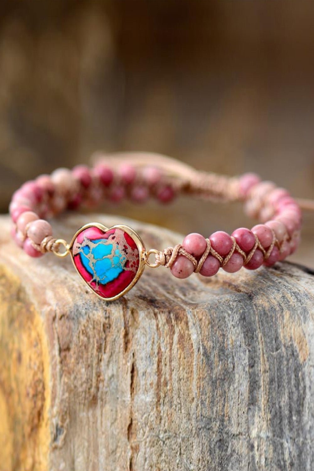 Handmade Heart Shape Natural Stone Bracelet - Coolpeacock