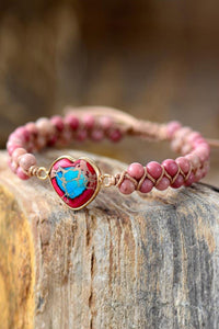 Handmade Heart Shape Natural Stone Bracelet - Coolpeacock