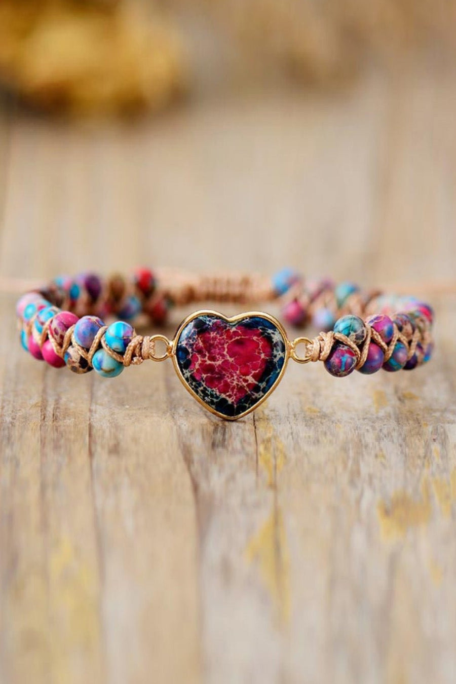 Handmade Heart Shape Natural Stone Bracelet - Coolpeacock