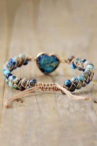 Handmade Heart Shape Natural Stone Bracelet - Coolpeacock