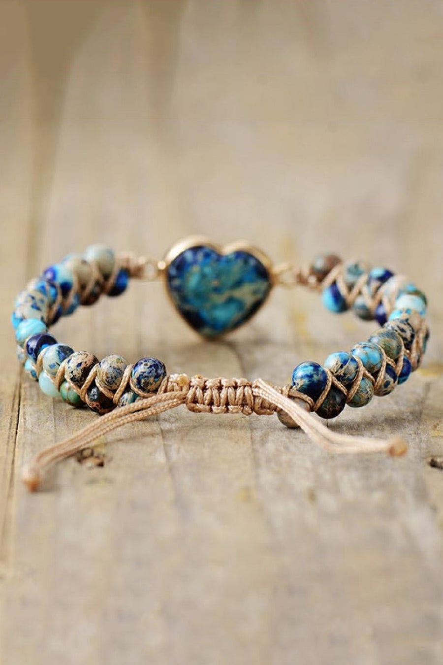 Handmade Heart Shape Natural Stone Bracelet - Coolpeacock