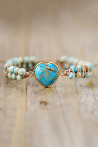 Handmade Heart Shape Natural Stone Bracelet - Coolpeacock