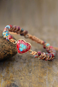 Handmade Heart Shape Natural Stone Bracelet - Coolpeacock