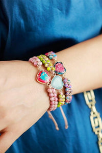 Handmade Heart Shape Natural Stone Bracelet - Coolpeacock