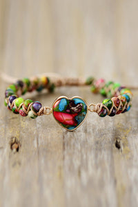 Handmade Heart Shape Natural Stone Bracelet - Coolpeacock