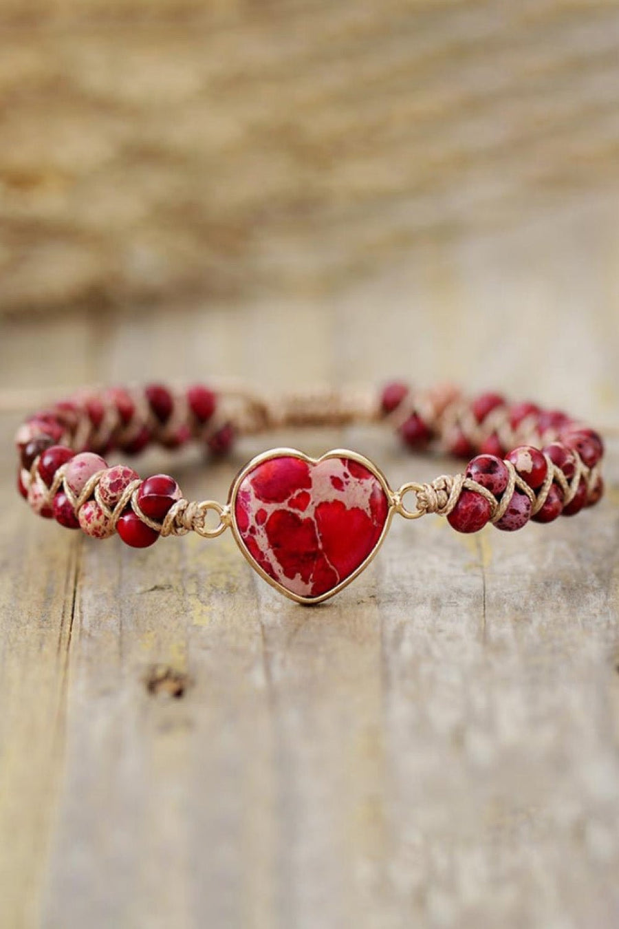Handmade Heart Shape Natural Stone Bracelet - Coolpeacock