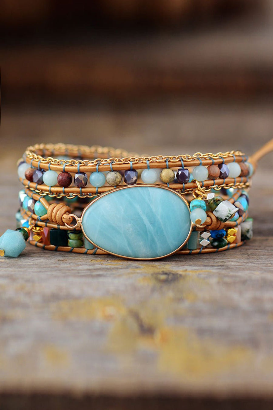 Handmade Natural Stone Beaded Triple Layer Bracelet - Coolpeacock