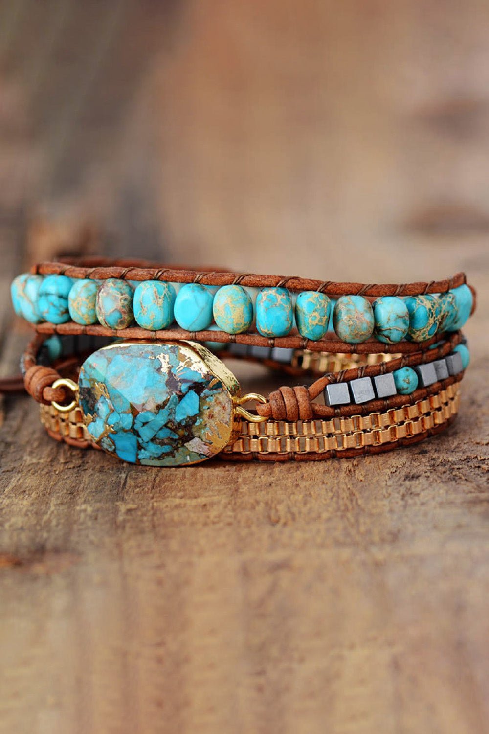 Handmade Natural Stone Copper Bracelet - Coolpeacock