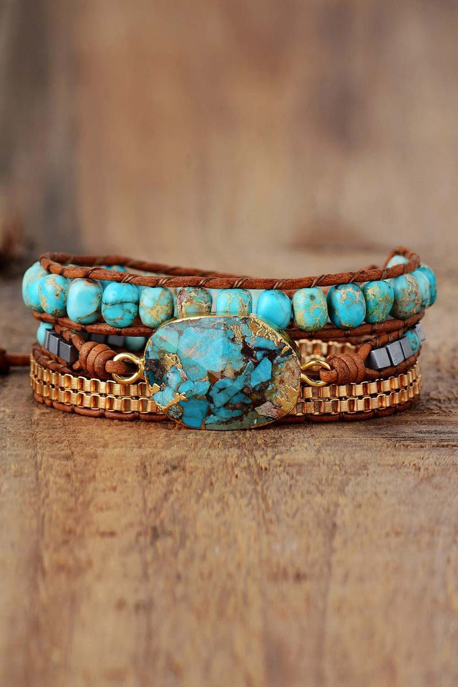 Handmade Natural Stone Copper Bracelet - Coolpeacock