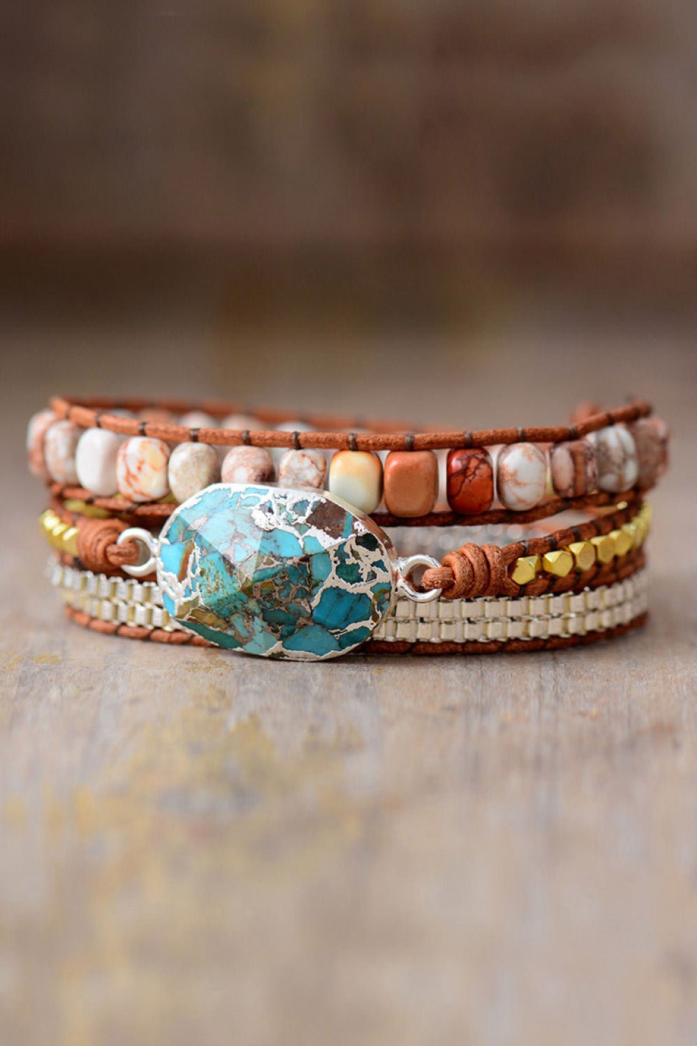 Handmade Natural Stone Copper Bracelet - Coolpeacock