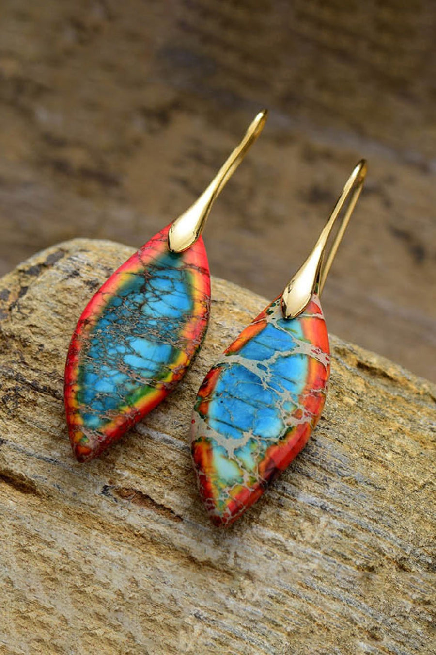 Handmade Natural Stone Dangle Earrings - Coolpeacock