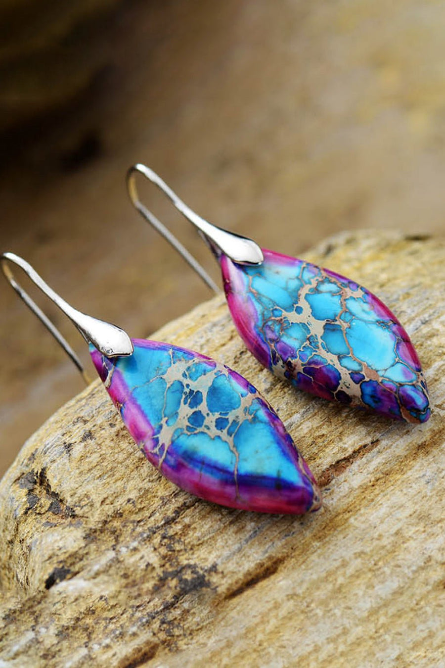 Handmade Natural Stone Dangle Earrings - Coolpeacock