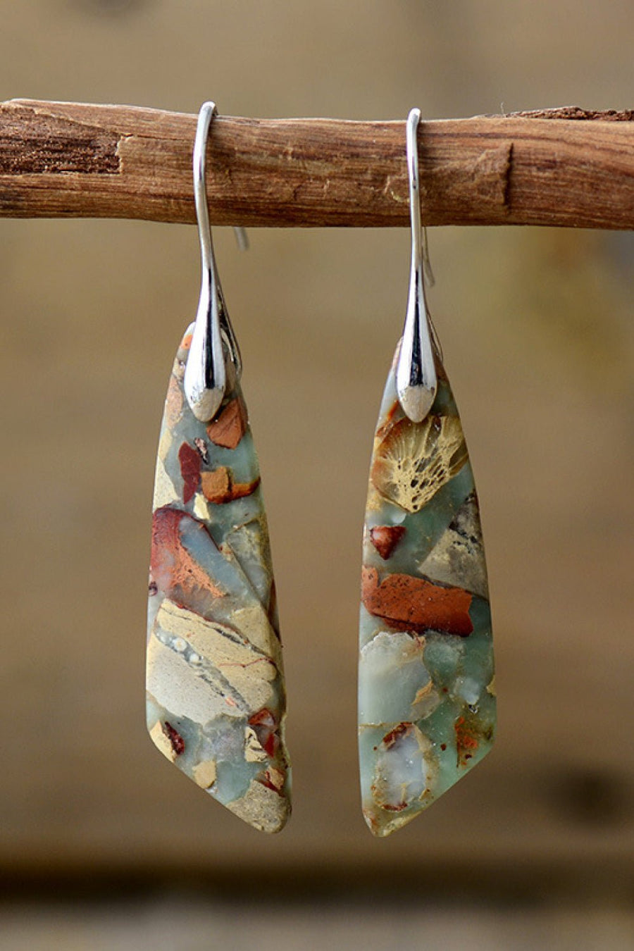 Handmade Natural Stone Dangle Earrings - Coolpeacock