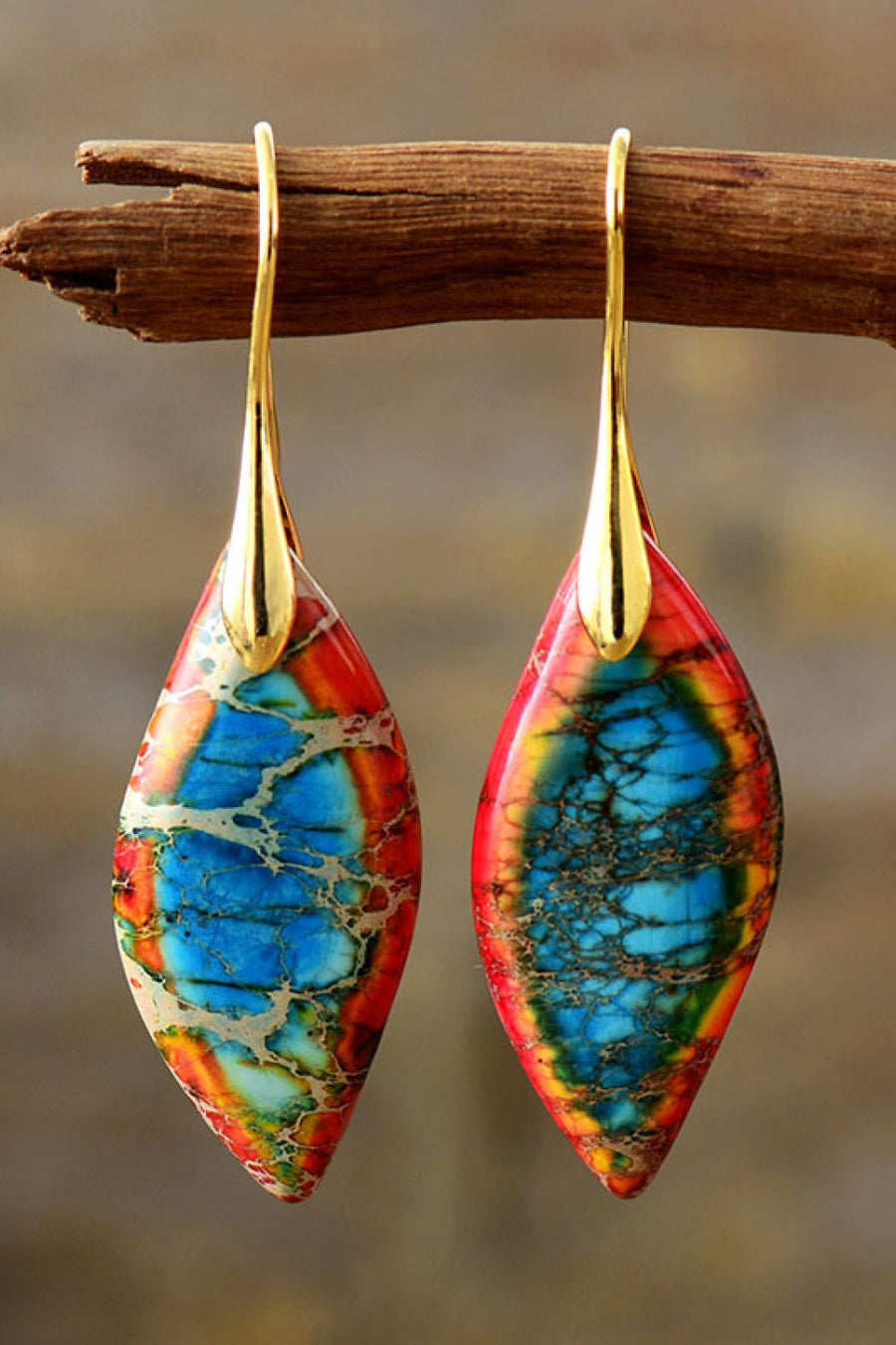 Handmade Natural Stone Dangle Earrings - Coolpeacock