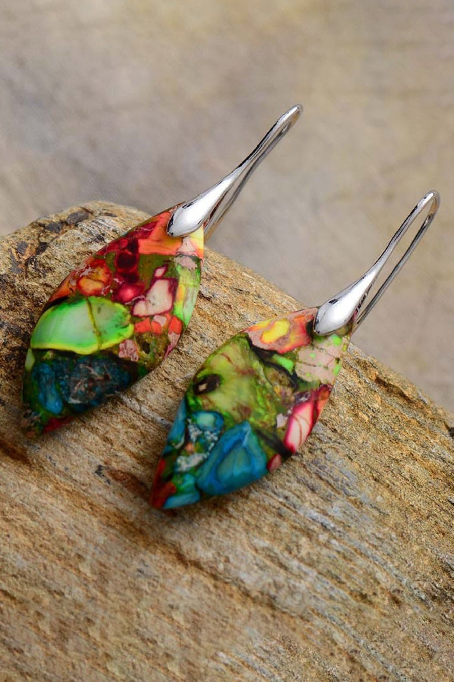 Handmade Natural Stone Dangle Earrings - Coolpeacock