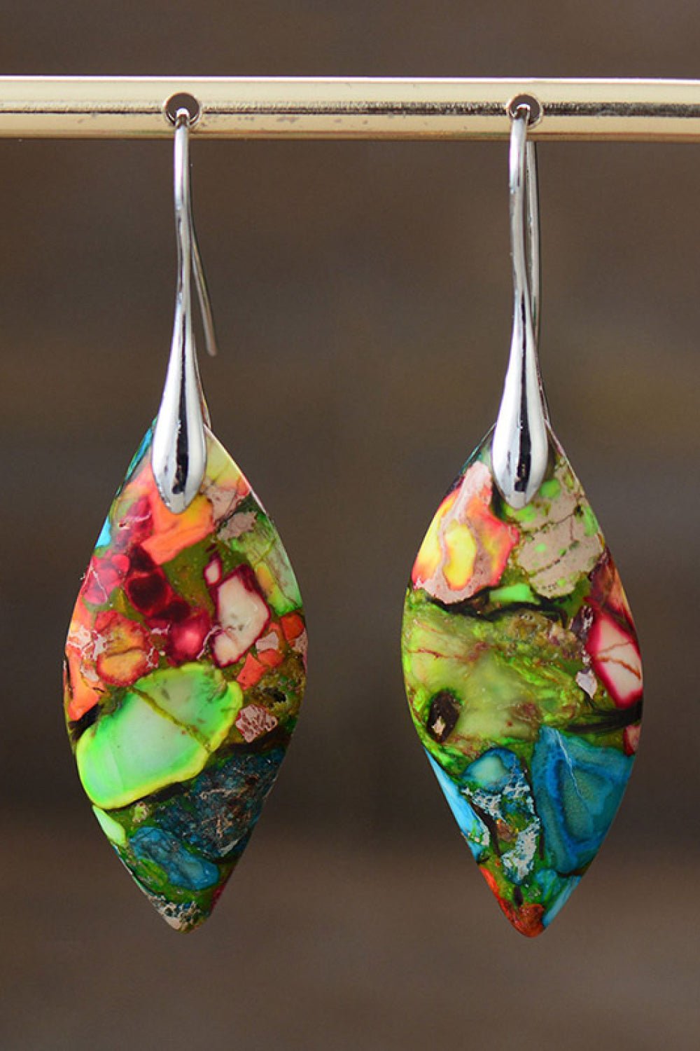 Handmade Natural Stone Dangle Earrings - Coolpeacock