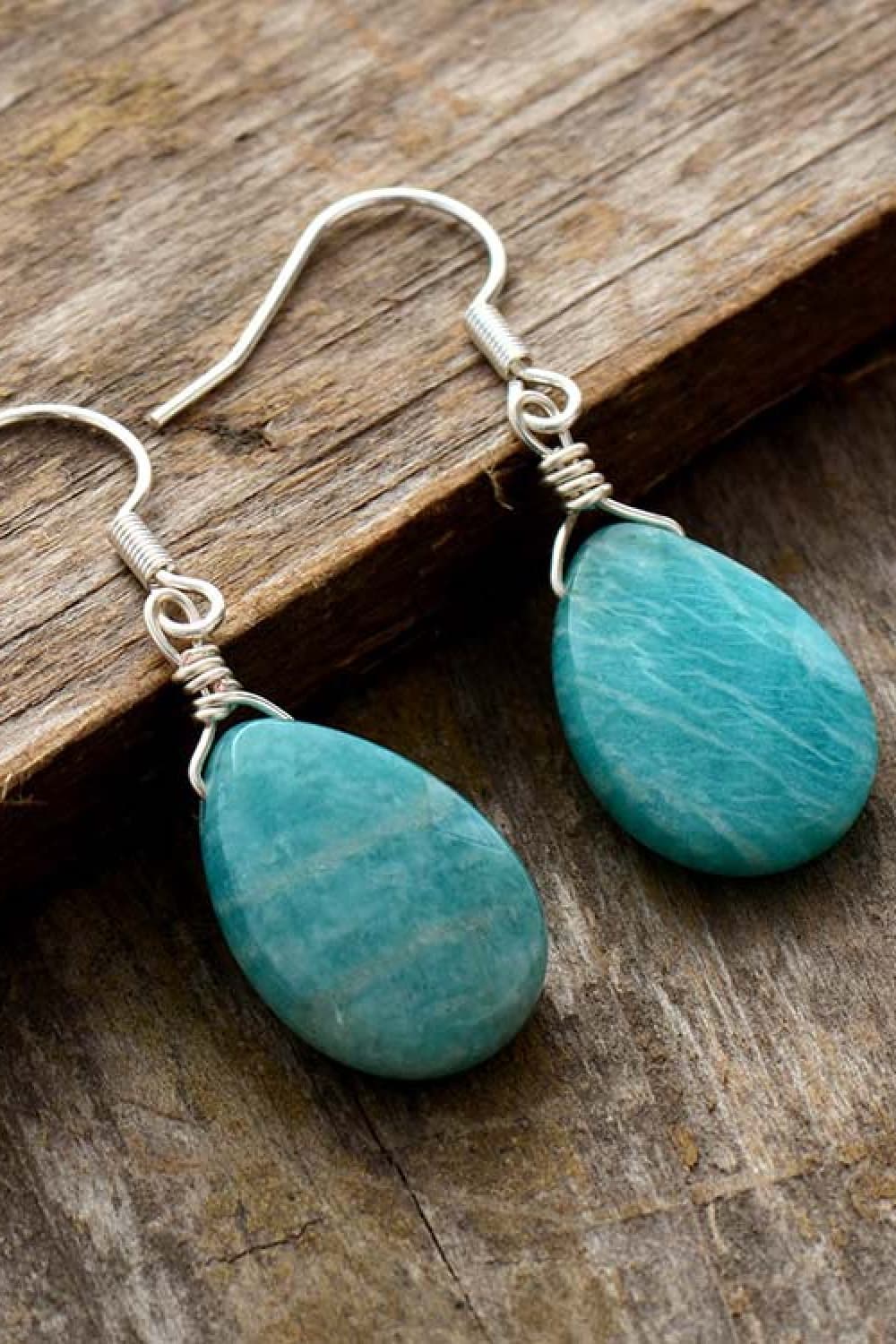 Handmade Natural Stone Teardrop Earrings - Coolpeacock
