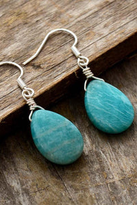 Handmade Natural Stone Teardrop Earrings - Coolpeacock