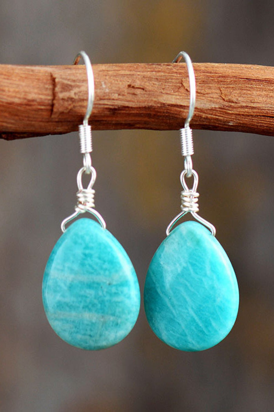 Handmade Natural Stone Teardrop Earrings - Coolpeacock