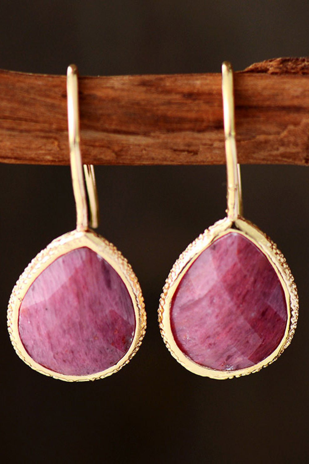 Handmade Natural Stone Teardrop Earrings - Coolpeacock