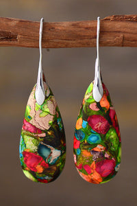 Handmade Teardrop Shape Natural Stone Dangle Earrings - Coolpeacock