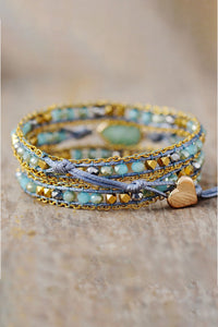 Handmade Teardrop Shape Triple Layer Beaded Bracelet - Coolpeacock