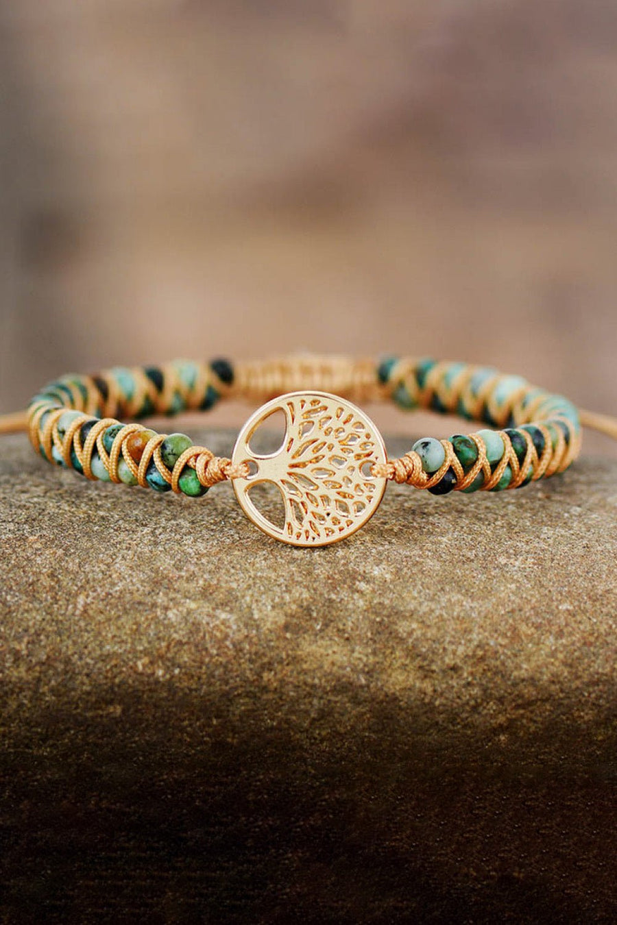 Handmade Tree Shape Beaded Copper Bracelet - Coolpeacock