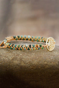 Handmade Tree Shape Beaded Copper Bracelet - Coolpeacock