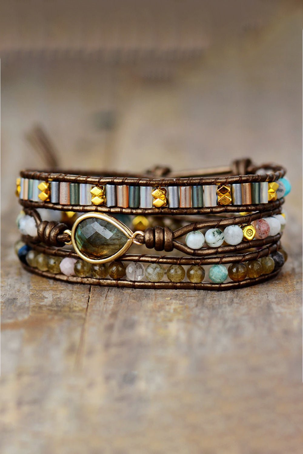 Handmade Triple Layer Beaded Bracelet - Coolpeacock
