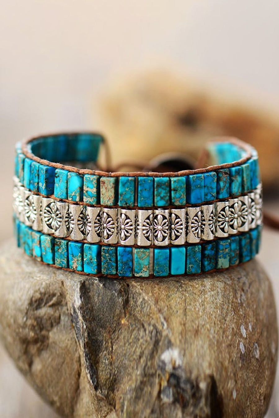 Handmade Triple Layer Natural Stone Bracelet - Coolpeacock