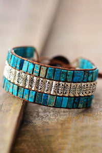 Handmade Triple Layer Natural Stone Bracelet - Coolpeacock