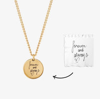 Handwritten Personalized Coin Necklace - Coolpeacock